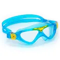 Aquasphere Vista Junior Swimming Mask/Goggles Light Blue & Yellow - Clear Lens