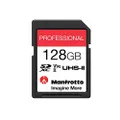 Manfrotto 128GB SD Professional Memory Card, UHS-II, V90, U3 280 MB/s Read, 250MB/s Write, Memory Card for Digital Reflex Cameras and Video Cameras, for Images