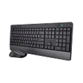 Trust Trezo Wireless Keyboard Mouse Set, NL/US QWERTY Layout, Sustainable Design, Quiet and Ergonomic Combo, 48 Months Battery Life, 2.4 GHz, PC, Laptop