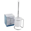 Toilet Brush Chrome Wire Rack Plastic Cup and Brush, 10 x 12 x 37 cm