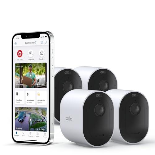 Arlo Pro 5 2K Wire-Free Security Camera| 4 Cameras | 2K Video with HDR | Indoor/Outdoor |Color Night Vision |160° View|Compatible with Alexa | Smart AI Detection with Secure Plan (VMC4460P-100AUS)
