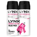 LYNX Anarchy for Her Deodorant Aerosol Body Spray for Women 165 ML x 2 Pack, 48 hour Fressness
