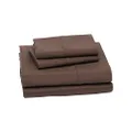 Amazon Basics Lightweight Super Soft Easy Care Microfiber Bed Sheet Set with 36-cm Deep Pockets - Queen, Chocolate
