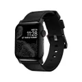 Nomad Hardware Nom Leather Modern Band for Apple Watch, Black/Black, 45 mm