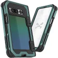 Ghostek ATOMIC slim Pixel Fold Case Clear Back with Green Aluminum Metal Bumper Full Hinge Protection Premium Rugged Heavy Duty Shockproof Covers Designed for 2023 Google Pixel Fold (7.6 Inch) (Green)