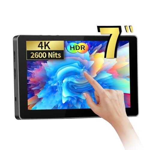 Desview R7III 7 inch 2800Nits Camera Field Monitor, Full HD 1920x1080 IPS Touch Screen Camera Monitor with Carrying Case HDMI 4K60Hz 3D LUT Waveform Histogram Video Peaking Focus for DSLR