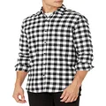 Amazon Essentials Men's Long-Sleeve Flannel Shirt (Available in Big & Tall), Black, Buffalo Plaid, Large