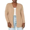 Amazon Essentials Women's Lightweight Open-Front Cardigan Sweater (Available in Plus Size), Camel Heather, X-Large