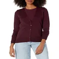 Amazon Essentials Women's Lightweight Vee Cardigan Sweater (Available in Plus Size), Burgundy, Large