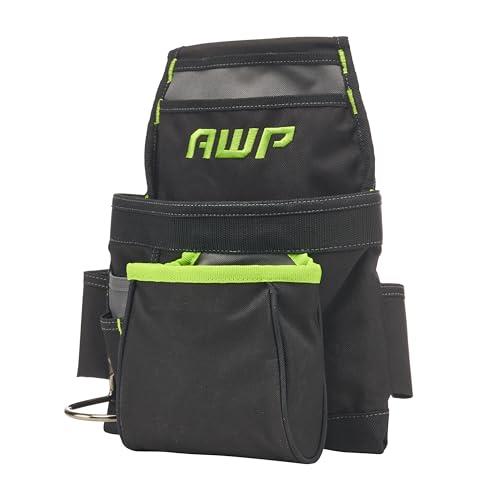 AWP TrapJaw Carpenter Tool Pouch | Tiered 9 Pocket Design with Steel Hammer Loop | Black