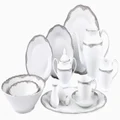 Lorenzo Import Elizabeth 57-Piece Wavy Porcelain Dinnerware Set