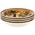 Certified International Gilded Wine Soup/Pasta Bowls (Set of 4), 9.25" x 1.5", Multicolor