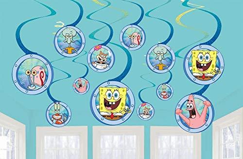 Amscan Spongebob Spiral Swirls Hanging Decorations (Pack of 12)