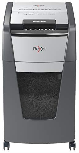 Rexel Optimum Auto Feed+ 225 Sheet Automatic Cross Cut Paper Shredder, P-4 Security, Small Office Use, 60 Litre Removable Bin, Castor Wheels, 2020225XAU