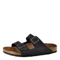 Birkenstock Arizona Birko Flor Soft Footbed Sandals, Black, 10 US M