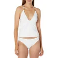 La Blanca V-Neck Halter Tankini Swimsuit Top, White//Linea Costa, 10