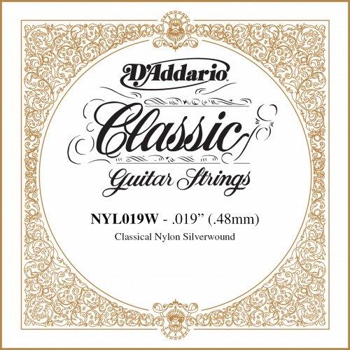 D'Addario NYL019W Silver-plated Copper Classical Single String.019