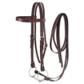 Tough 1 Western Leather Browband Draft Bridle, Dark Oil