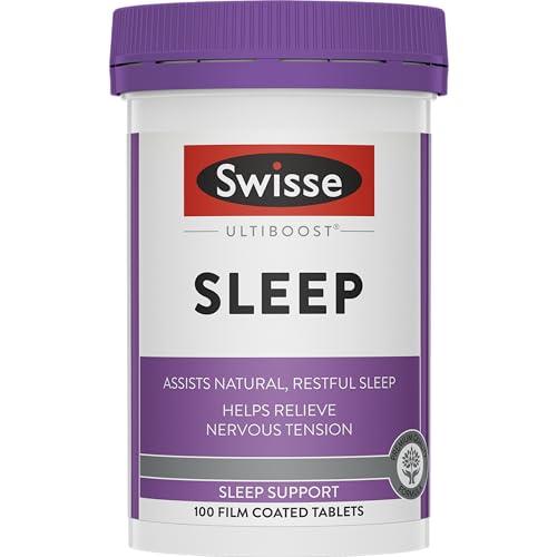 Swisse Ultiboost Sleep with Magnesium and Valerian - Helps Relieve Nervous Tension & Assists Natural, Restful Sleep - 100 Tablets