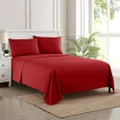 California King Sheet Sets - Breathable Luxury Sheets with Full Elastic & Secure Corner Straps Built in - 1800 Supreme Collection Cal King Deep Pocket Bedding Set, Sheet Set, California King, Red