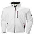 Helly Hansen Men's Crew Hooded Waterproof Windproof Breathable Rain Coat Jacket, 001 White, X-Large