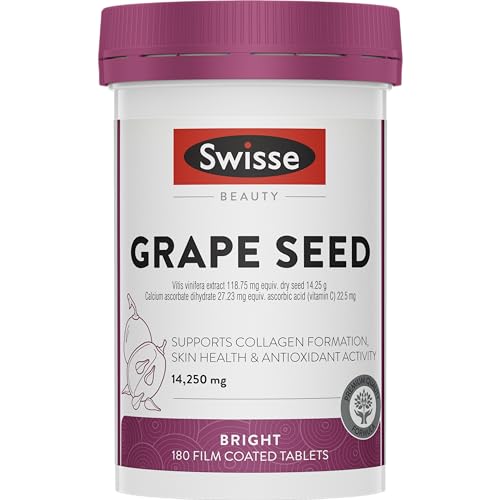 Swisse Beauty Grape Seed - Supports Collagen Formation & Skin Health - 180 Tablets