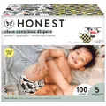 The Honest Company Super Club Box Diapers with TrueAbsorb Technology, Trains & Teal Tribal, Size 5, 100 Count