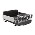KitchenAid Compact, Space Saving Rust Resistant Dish Rack with Removable Flatware Caddy and Angled Self Draining Drainboard, 16.06-Inch, Black