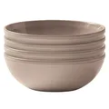 Corelle Stoneware 4-Pc Bowl Set, Handcrafted Artisanal Double Bead Bowls, Reactive Glaze Stoneware, 21-Oz Bowl Set, Oatmeal