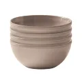 Corelle Stoneware 4-Pc Bowl Set, Handcrafted Artisanal Double Bead Bowls, Reactive Glaze Stoneware, 21-Oz Bowl Set, Oatmeal