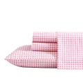 Poppy & Fritz - Twin Sheets, Cotton Percale Bedding Set, Crisp & Cool, Lightweight Home Decor (Gingham Plaid Pink, Twin)