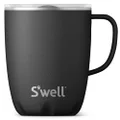 S’Well Stainless Steel Travel Mug with Handle - 12oz - Onyx - Triple-Layered Vacuum-Insulated Container Designed to Keep Drinks Cold and Hot - BPA-Free Water Bottle