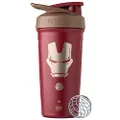 BlenderBottle Marvel Strada Cup Insulated Stainless Steel Shaker Bottle with Wire Whisk, 24-Ounce, Iron Man