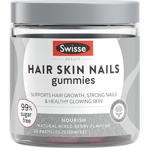 Swisse Beauty Hair Skin Nails Gummies - With Biotin, Zinc And Nutrients tp Support Healthy, Glowing Skin - 50 Pack