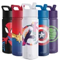 Simple Modern Marvel Avengers Water Bottle with Straw Lid | Insulated Stainless Steel Reusable Tumbler Gifts for Teenagers, Men | Summit Collection | 18oz, Avengers Assemble