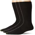 Gold Toe Men's Fluffies Crew Socks, 6-12 Shoe Size, Black, 3 Pairs
