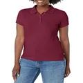 Lee Womens Stretch Pique Polo-Shirts, Burgundy, Large US