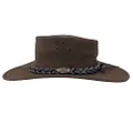 Jacaru Australia 1007 Wallaroo Suede Cowboy Hat, Brown, Large