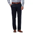 Haggar Men's Premium No Iron Khaki Straight Fit & Slim Fit Flat Front Casual Pant, Dark Navy, 34W x 32L