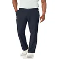 Nautica Men's Classic Fit Flat Front Stretch Solid Chino Deck Pant, True Navy, 36W x 32L