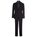 Calvin Klein Boys' 2-Piece Formal Suit Set, Includes Single Breasted Jacket & Straight Leg Dress Pants with Belt Loops & Functional Pockets, Black, 18, Black, 18