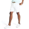 Nautica Men s Classic Fit Flat Front Stretch Solid Chino Deck Casual Shorts, Bright White, 34 US