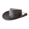 Jacaru Australia 0101 Boundary Rider Bovine Leather Hat, Brown, Large