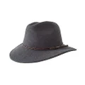 Jacaru Australia 1847 Outback Fedora Hat, Dark Grey, Large