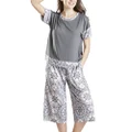 INK+IVY Pajamas for Women - Short Sleeve and Capri Pants PJ Set Loungewear, Casual Soft Breathable Sleepwear, Day Dreamer, XX-Large