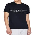 A|X Armani Exchange Men's Short Sleeve Milan New York Logo Crew Neck T-Shirt, Navy, XS