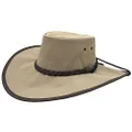 Jacaru Australia 0125 Parks Explorer Solid Wide Brim Hat, Beige, Small