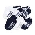 Burt's Bees Baby unisex-baby Socks, 6-pack Ankle Or Crew With Non-slip Grips, Made With Organic Cotton, Navy Blue Multi, 3-12 Months