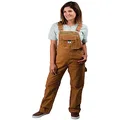 Liberty Womens Washed Duck Bib Overalls, Brown Duck, Large