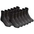 Dickies Men's Dri-tech Moisture Control Quarter Socks (6, 12, 18 Pairs), Charcoal (12 Pairs), 12-15